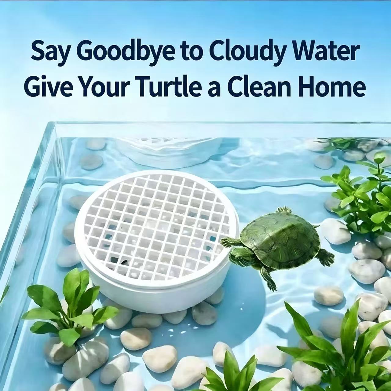 Aquarium Fish Keeping - جامع فضلات السلاحف قابل للفصل لحوض