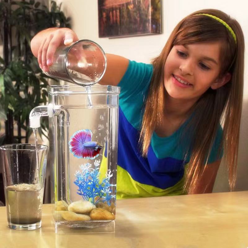كسول الحرة تغيير المياه سطح ال - مراجعة Betta Fish Tank وسعره