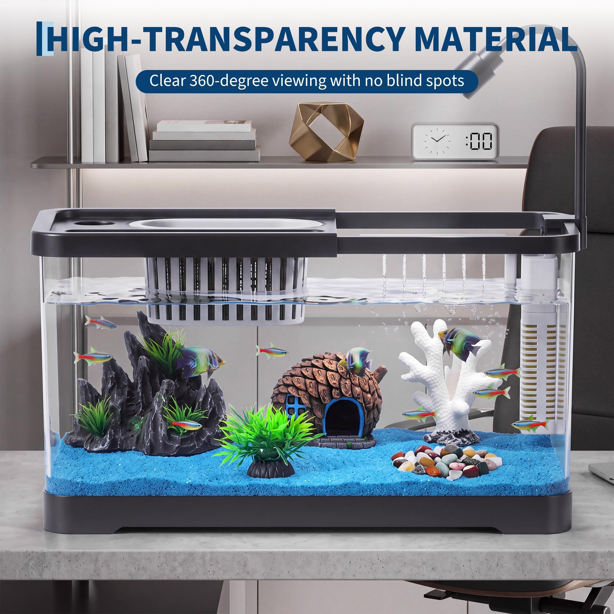 مجموعة بدء تربية الأسماك مع فل - مراجعة Betta Fish Tank وسعره