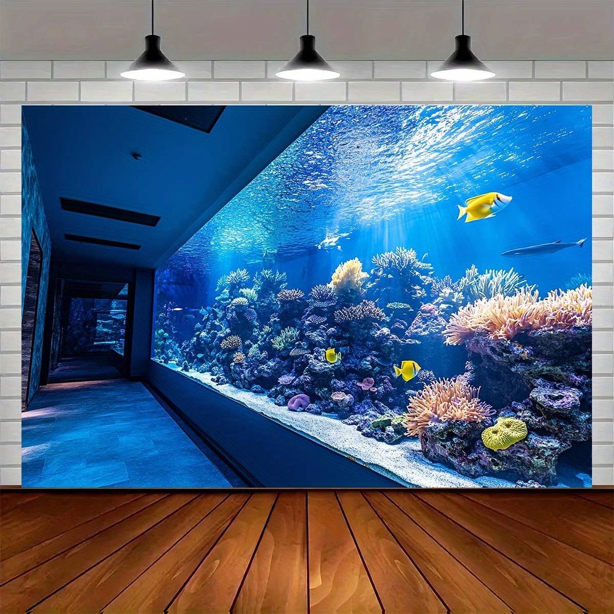 لوحة جدارية زاهية لحوض السمك ت - مراجعة Fish Aquarium Home وسعره