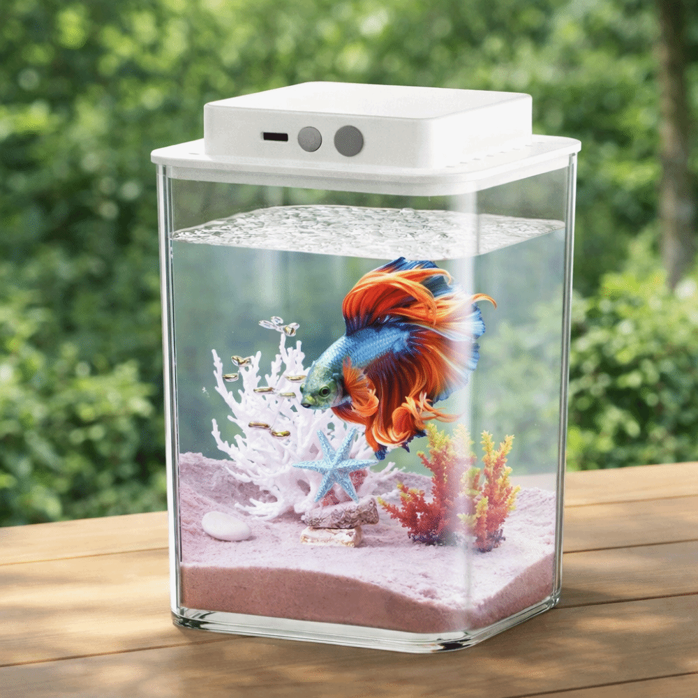 حوض سمك بيتا شفاف مع إضاءة LED - مراجعة Betta Fish Tank وسعره