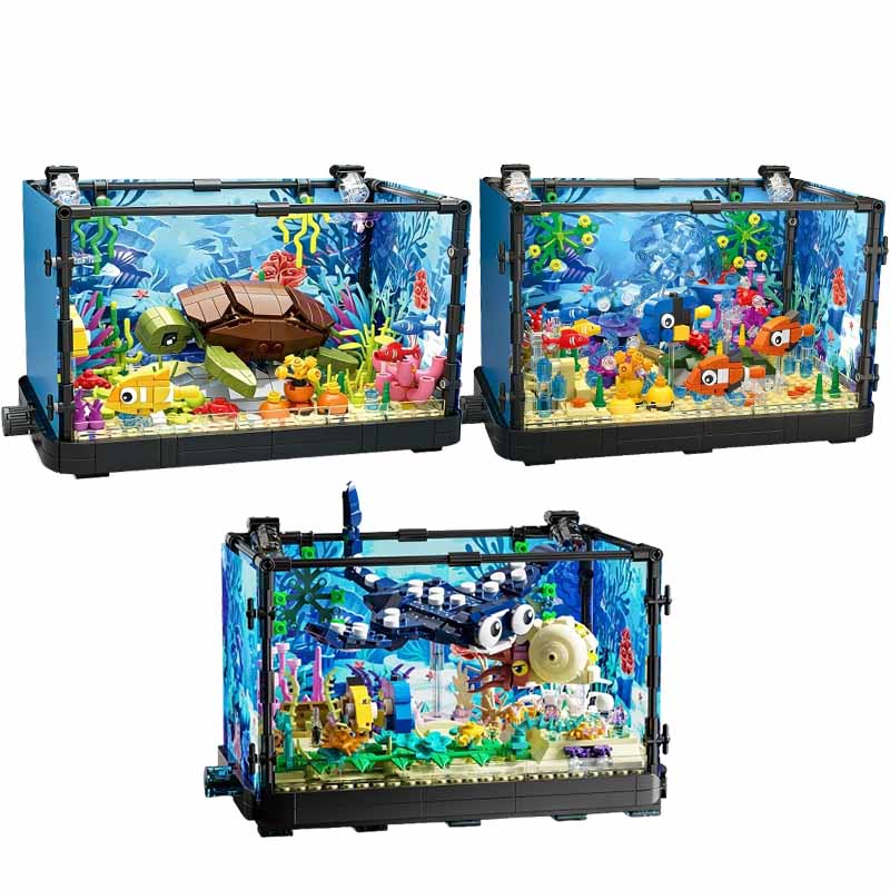مجموعة مكعبات بناء حوض السمك م - مراجعة Fish Aquarium Home وسعره