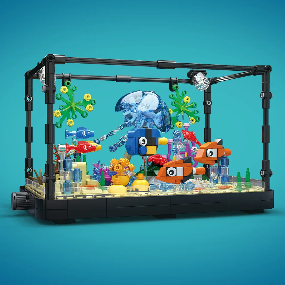 مجموعة مكعبات بناء حوض السمك م - مراجعة Fish Aquarium Home وسعره