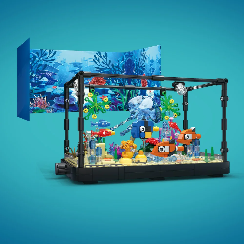 مجموعة مكعبات بناء حوض السمك م - مراجعة Fish Aquarium Home وسعره