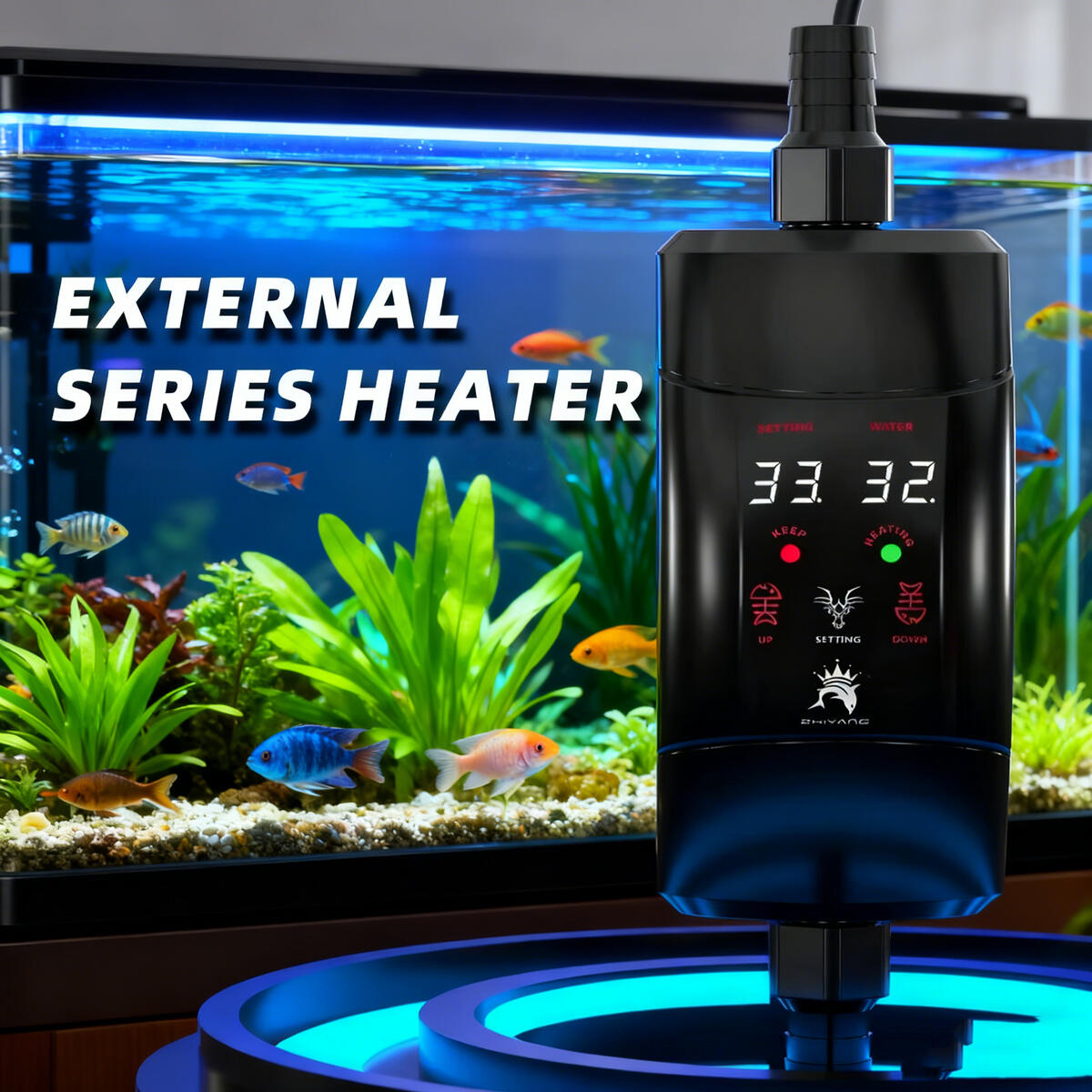 قضيب تسخين خارجي 300 وات - 120 - مراجعة Fish Tank Heater وسعره
