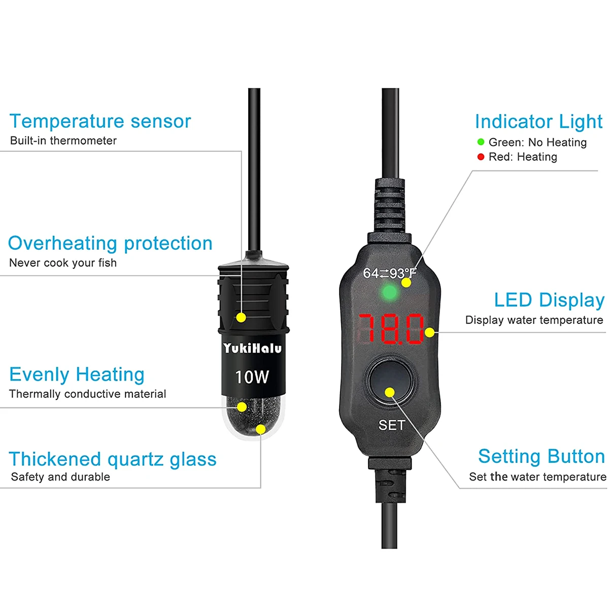 قضيب سخان حوض السمك قابل للتعد - مراجعة Fish Tank Heater وسعره