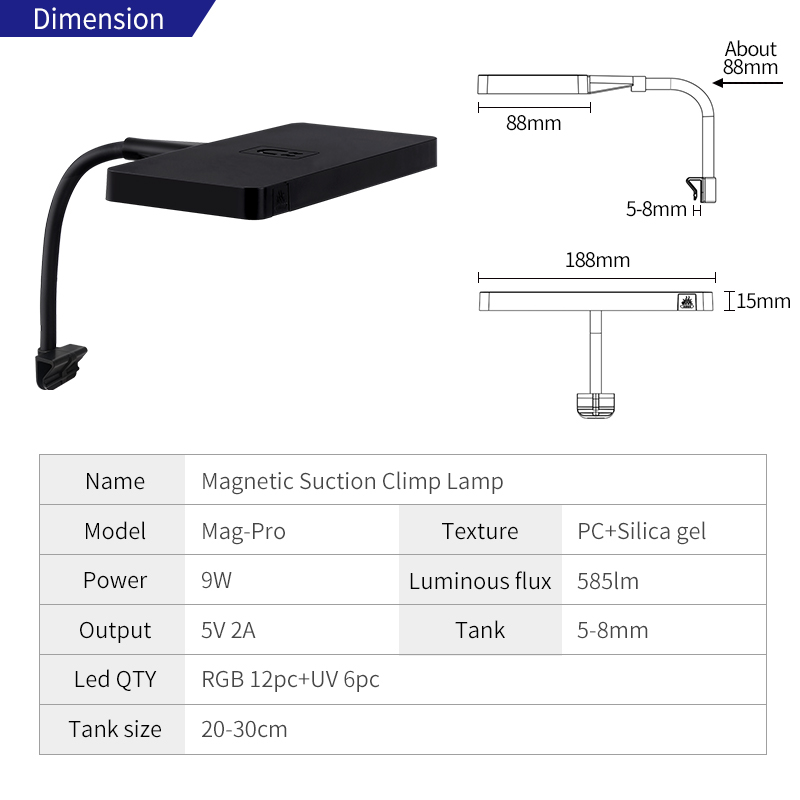 مصباح Mag-Pro LED RGB قابل للت - مراجعة Xiaomi Aquarium Fish Tank وسعره