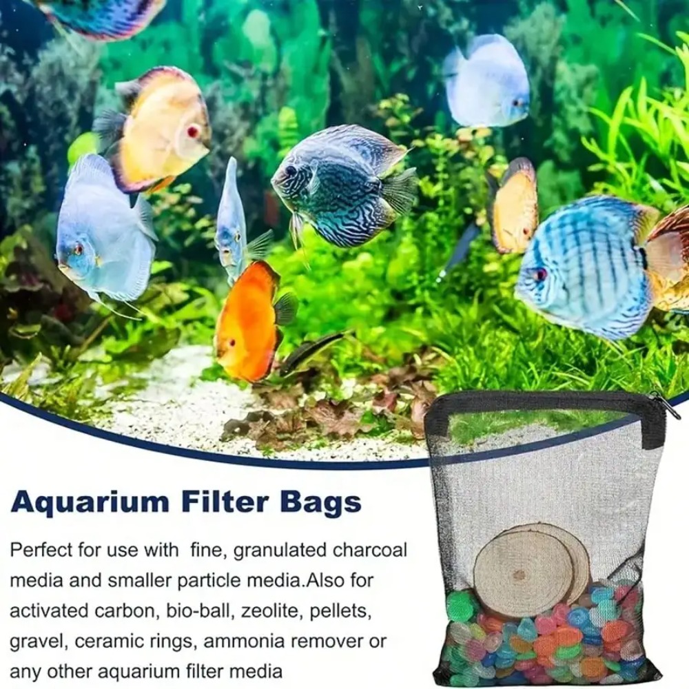 10 قطع أكياس فلتر شبكية سوداء  - مراجعة Aquarium Fish Keeping وسعره