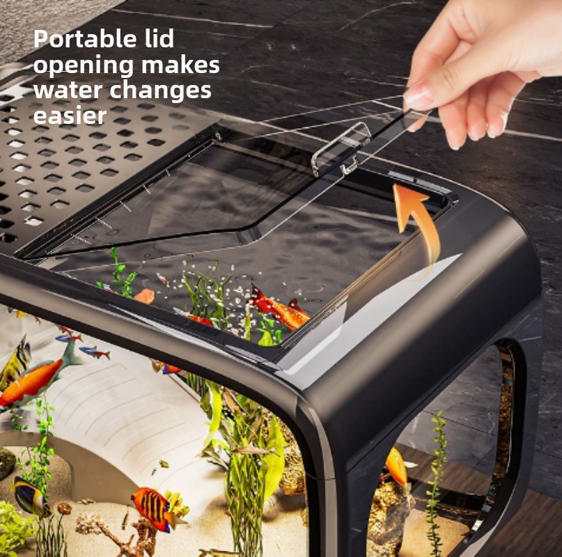 حوض سمك شفاف إبداعي وصديق للبي - مراجعة Fish Aquarium Home وسعره