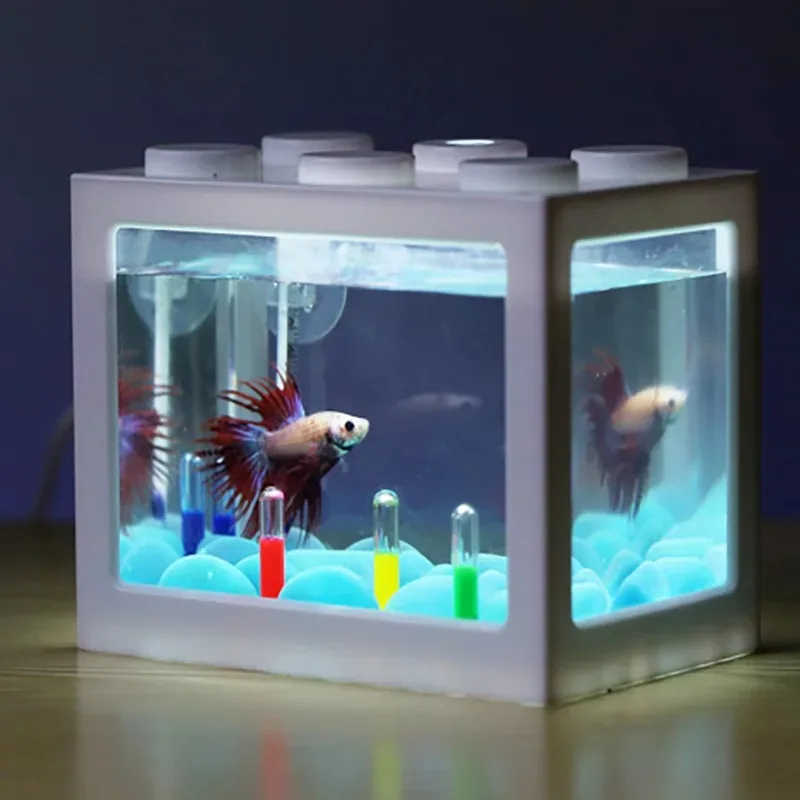 1L USB LED سطح المكتب حوض سمك  - مراجعة Betta Fish Tank وسعره