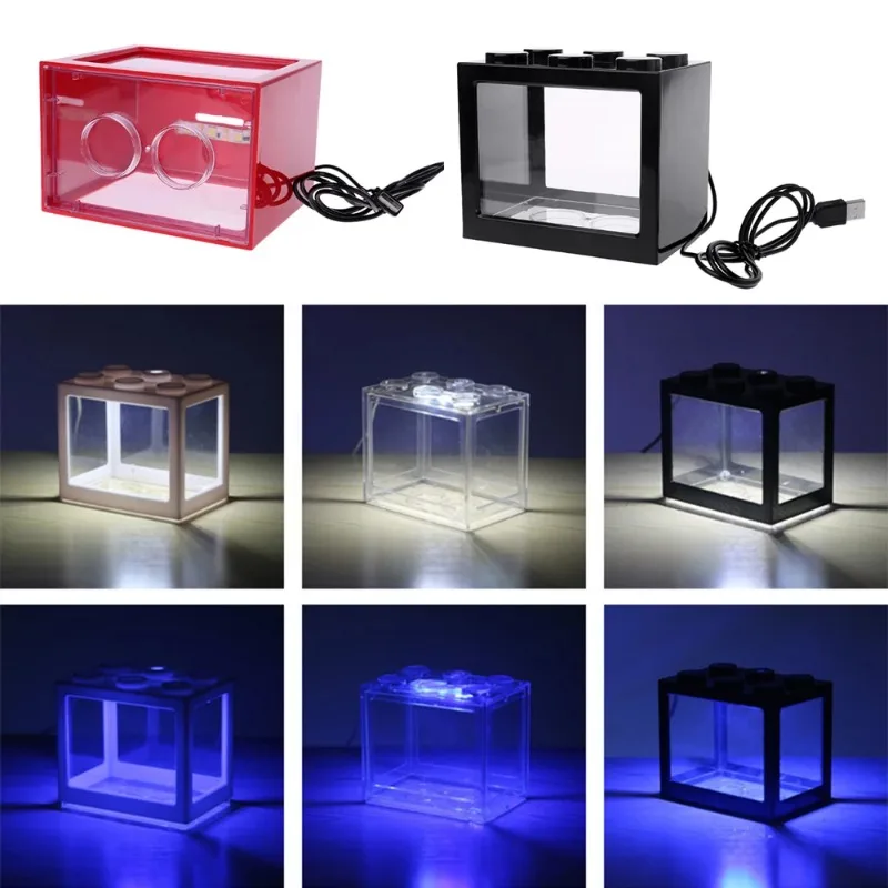 1L USB LED سطح المكتب حوض سمك  - مراجعة Betta Fish Tank وسعره