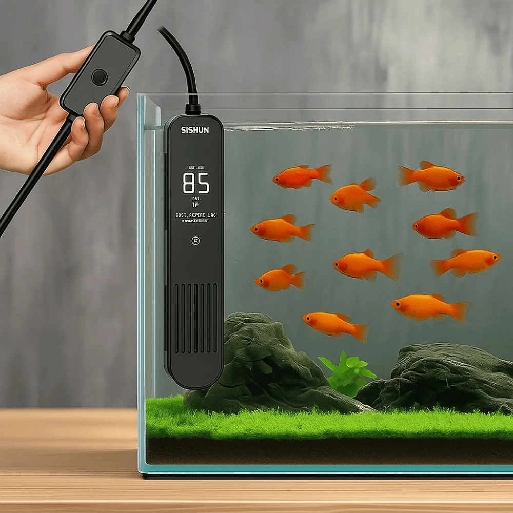 شاشة ال سي دي 20-35 ° C الرقمي - مراجعة Fish Tank Heater وسعره